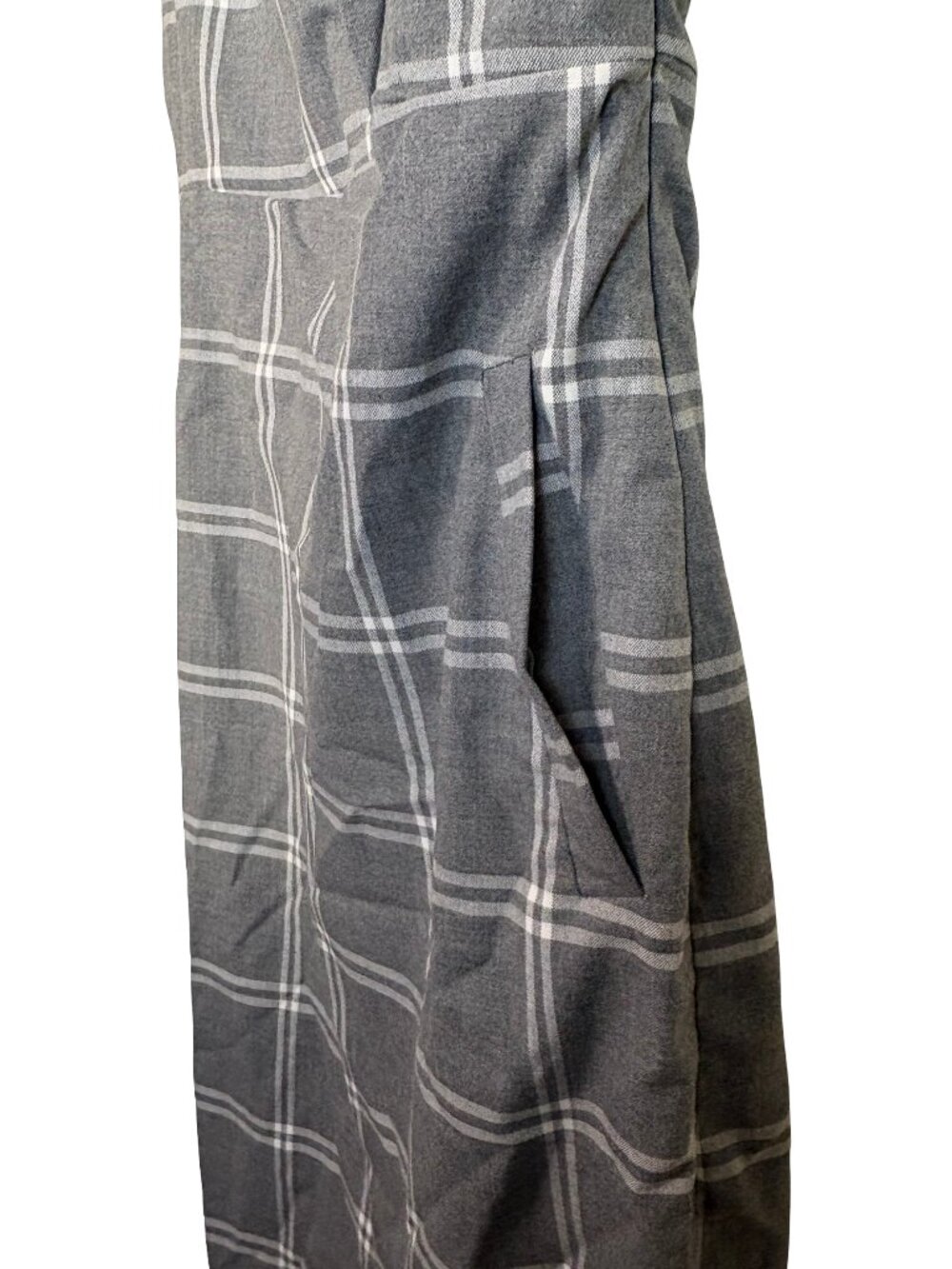 ASOS Tall Plaid Sleeveless Wrap Midi Sheath Dress Women Gray Windowpane Sz 6 NWT - Picture 8 of 11